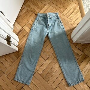 Everlane jeans with cinch detail